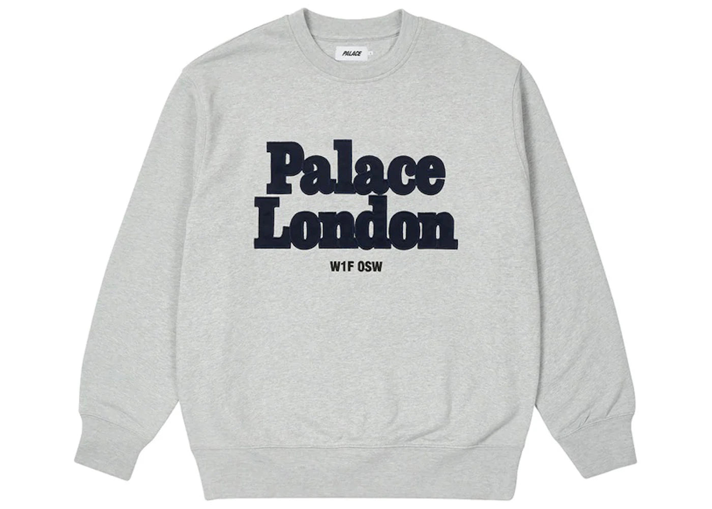 Palace Postcode Crew Grey Marl