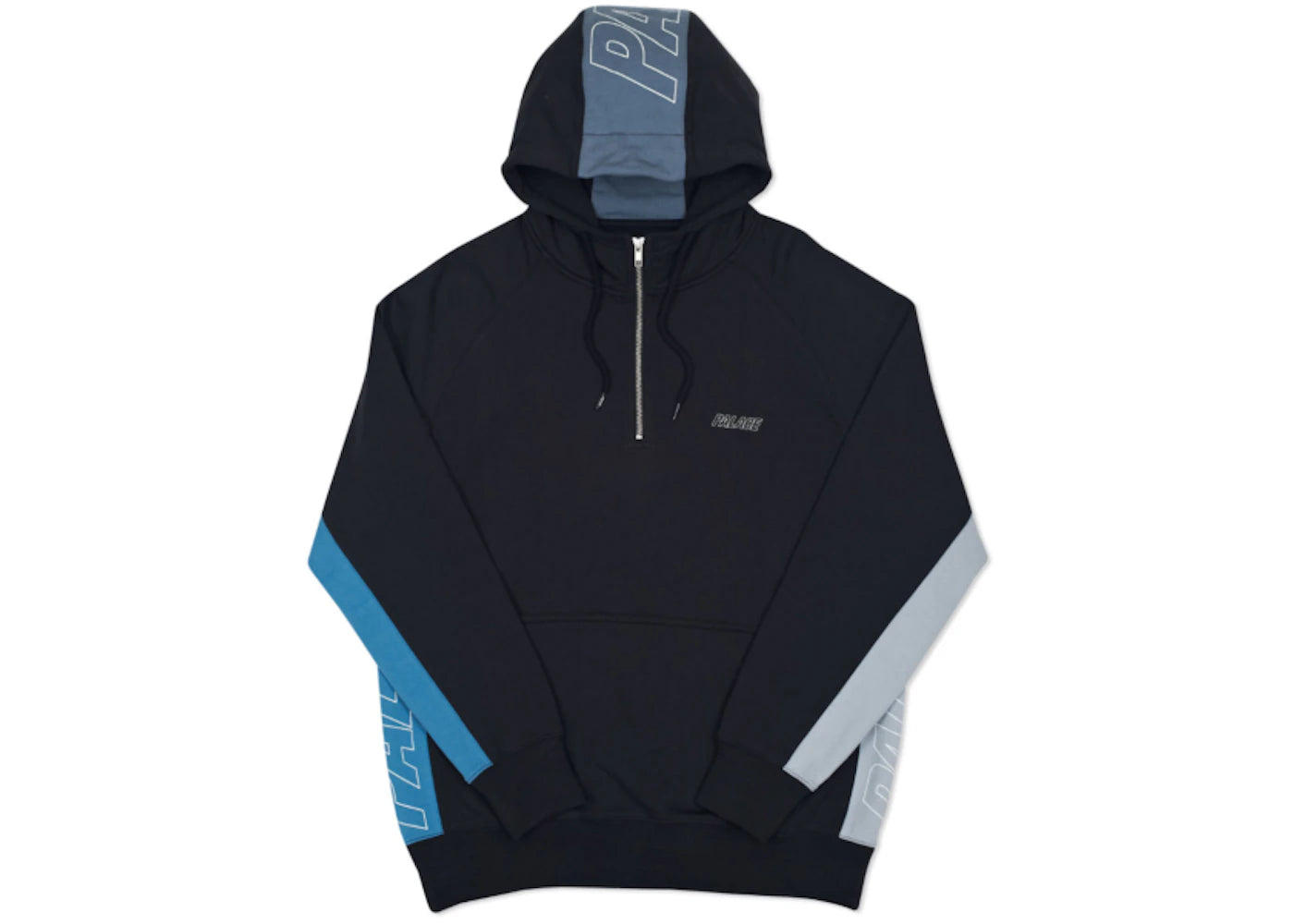 Palace Quarter Zip Hood Black