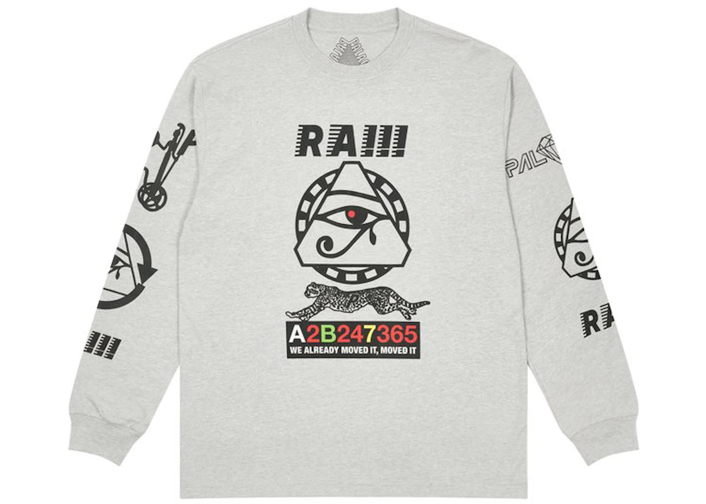 Palace RA Longsleeve Grey Marl