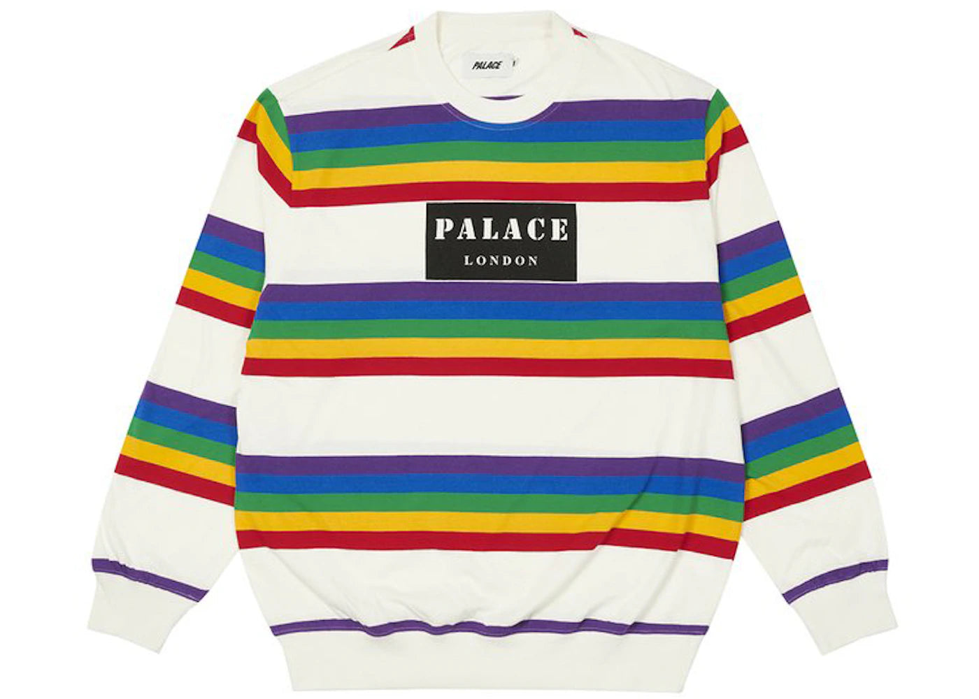 Palace Rainbow Stripe Longsleeve White