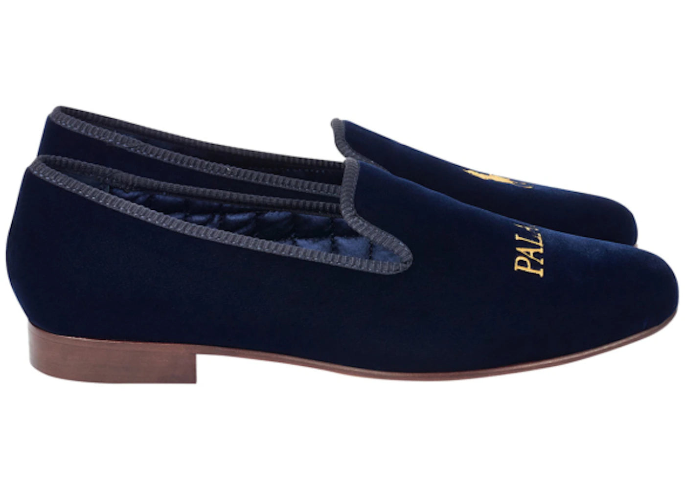 Ralph Lauren Formal Slipper Palace Navy Velvet