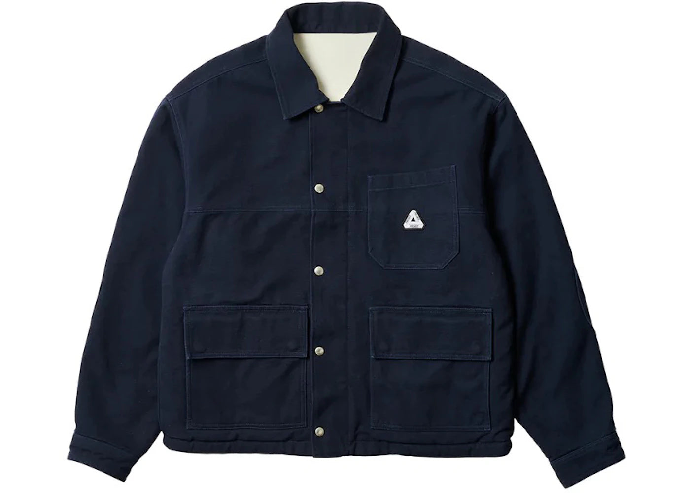 Palace Reversible Canvas Fleece Jacket Navy/Natural