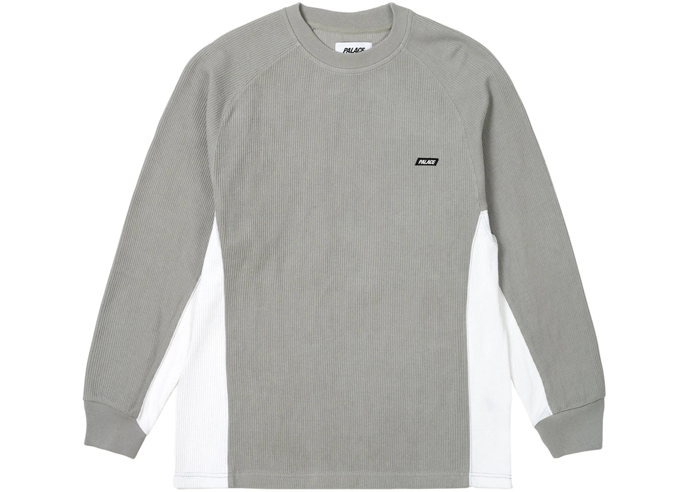Palace Rib Jersey Longsleeve Concrete Grey/White