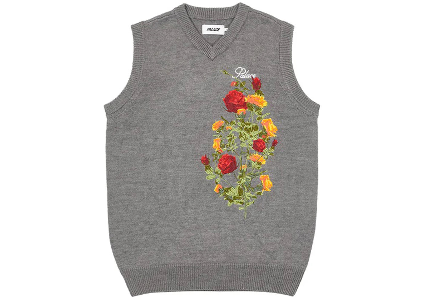 Palace Rose Knit Vest Grey