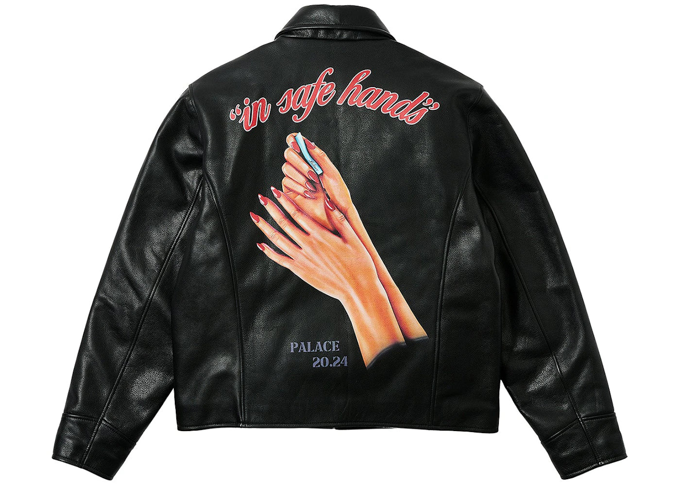 Palace Safe Hands Leather Jacket Black