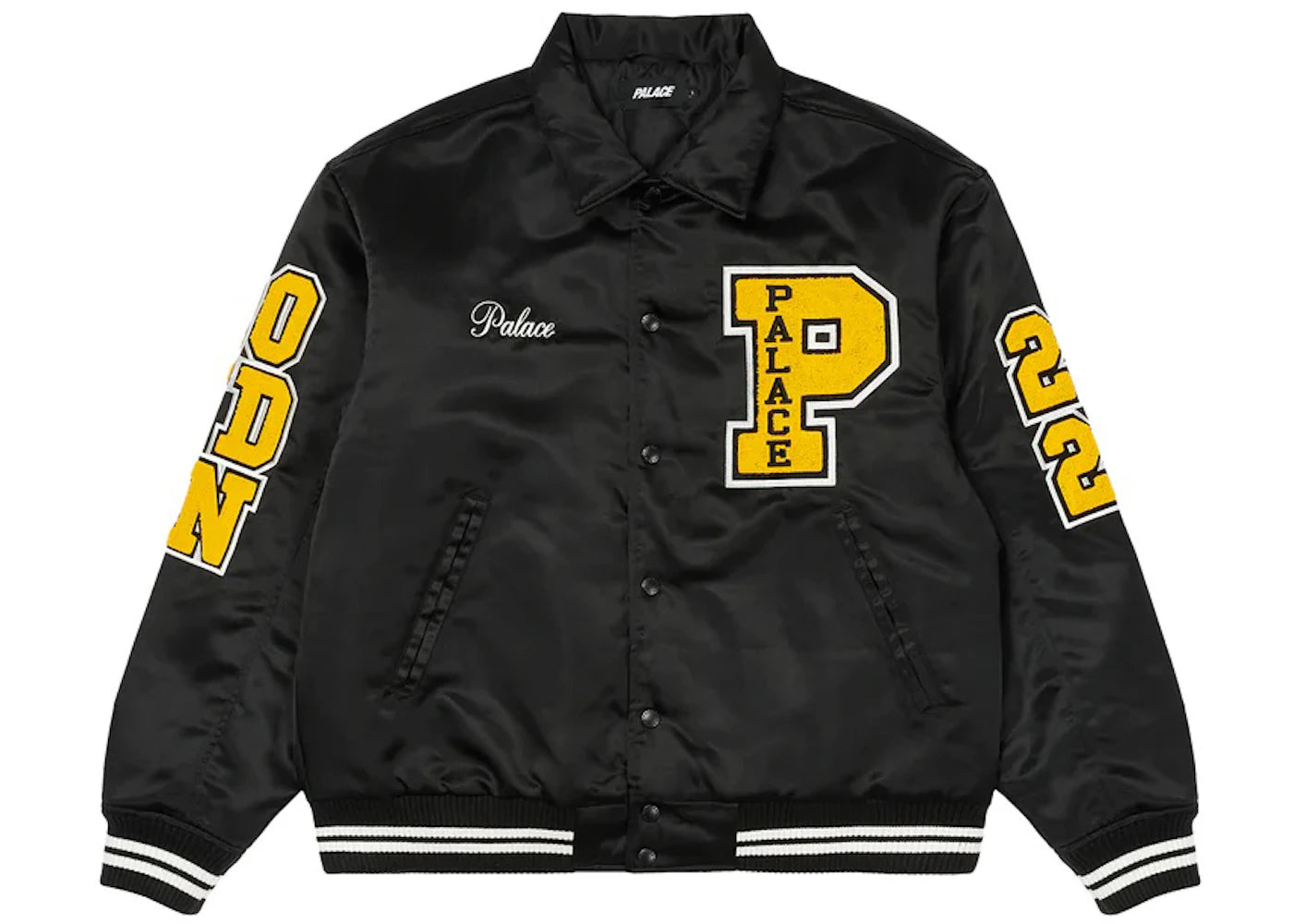 Palace Satin Varsity Jacket Black