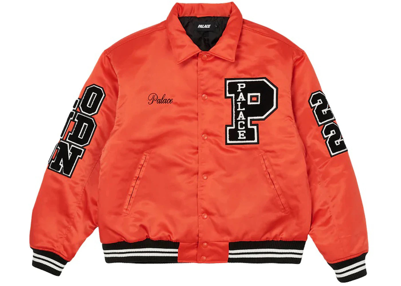 Palace Satin Varsity Jacket Orange
