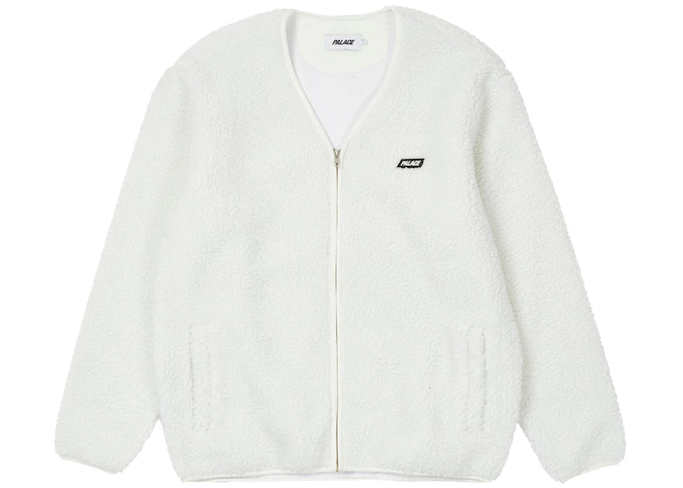 Palace Shearling Cardigan White
