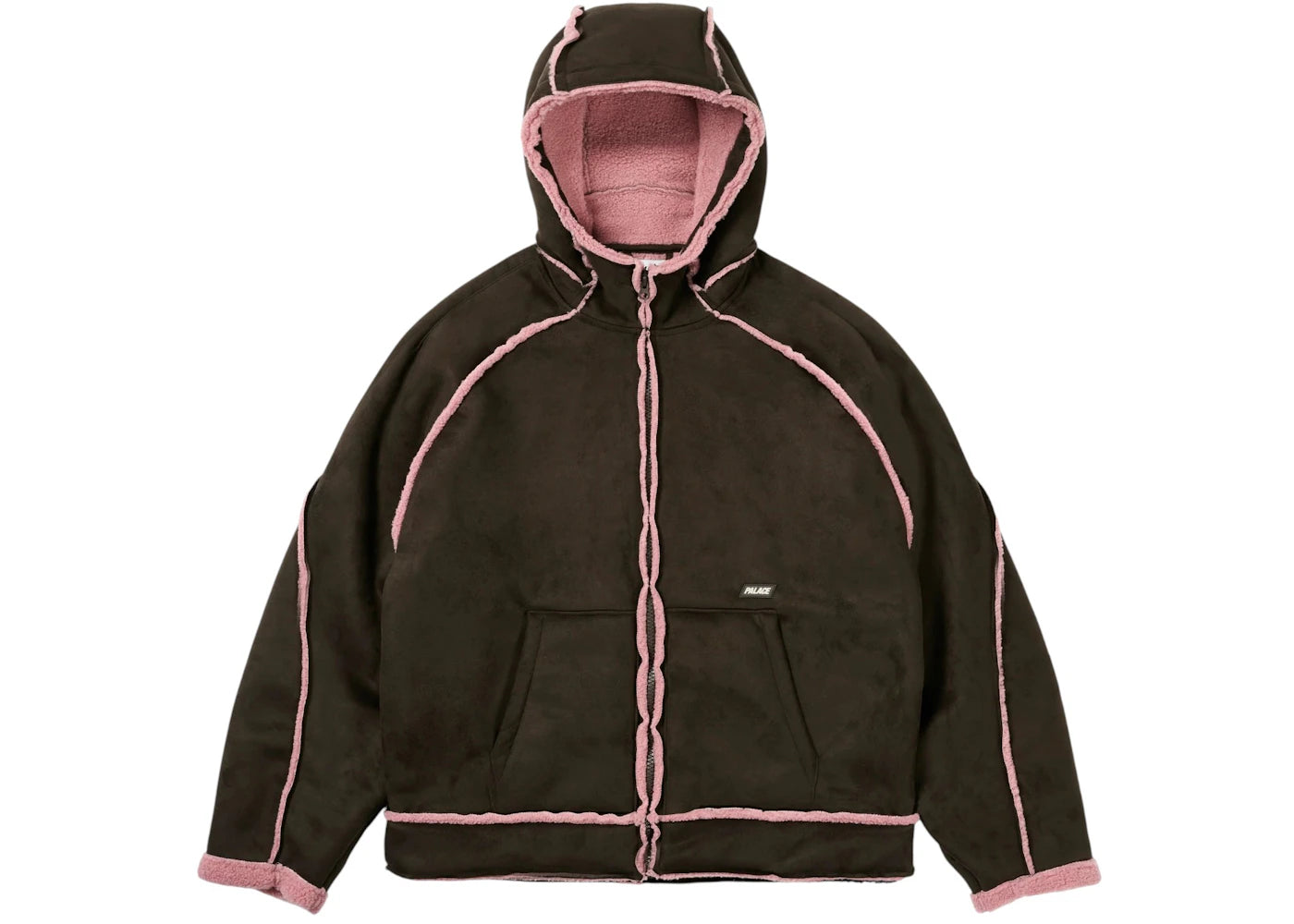 Palace Sherpa Faux Suede Hooded Jacket Fox