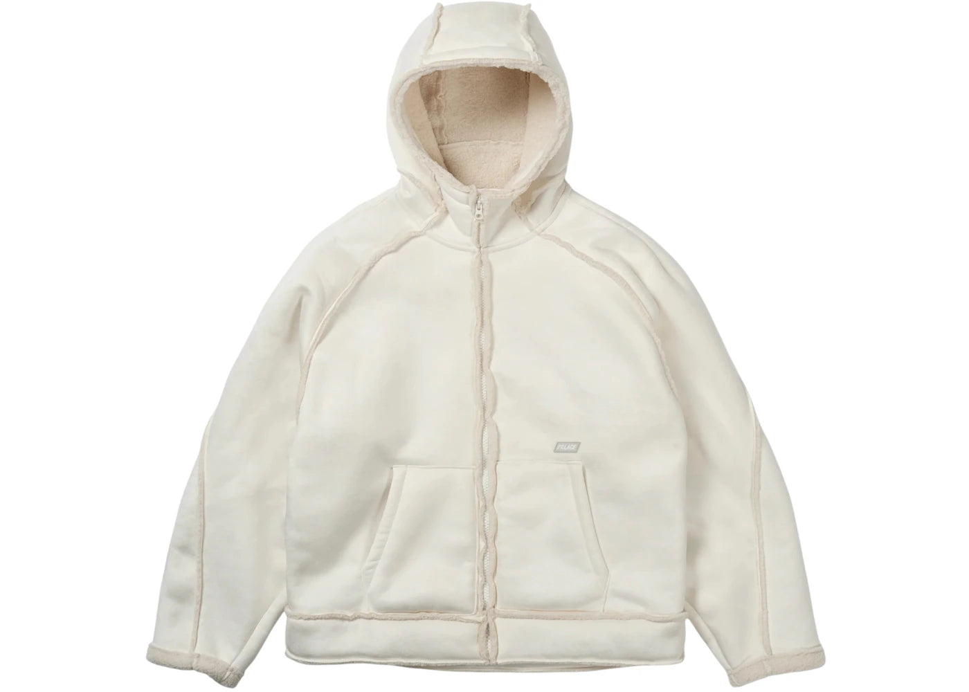 Palace Sherpa Faux Suede Hooded Jacket White