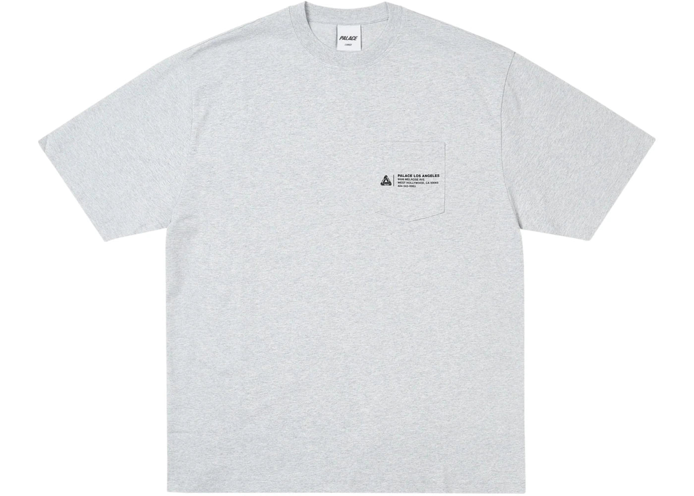 Palace Shop Locator Pocket Los Angeles T-Shirt Grey Marl