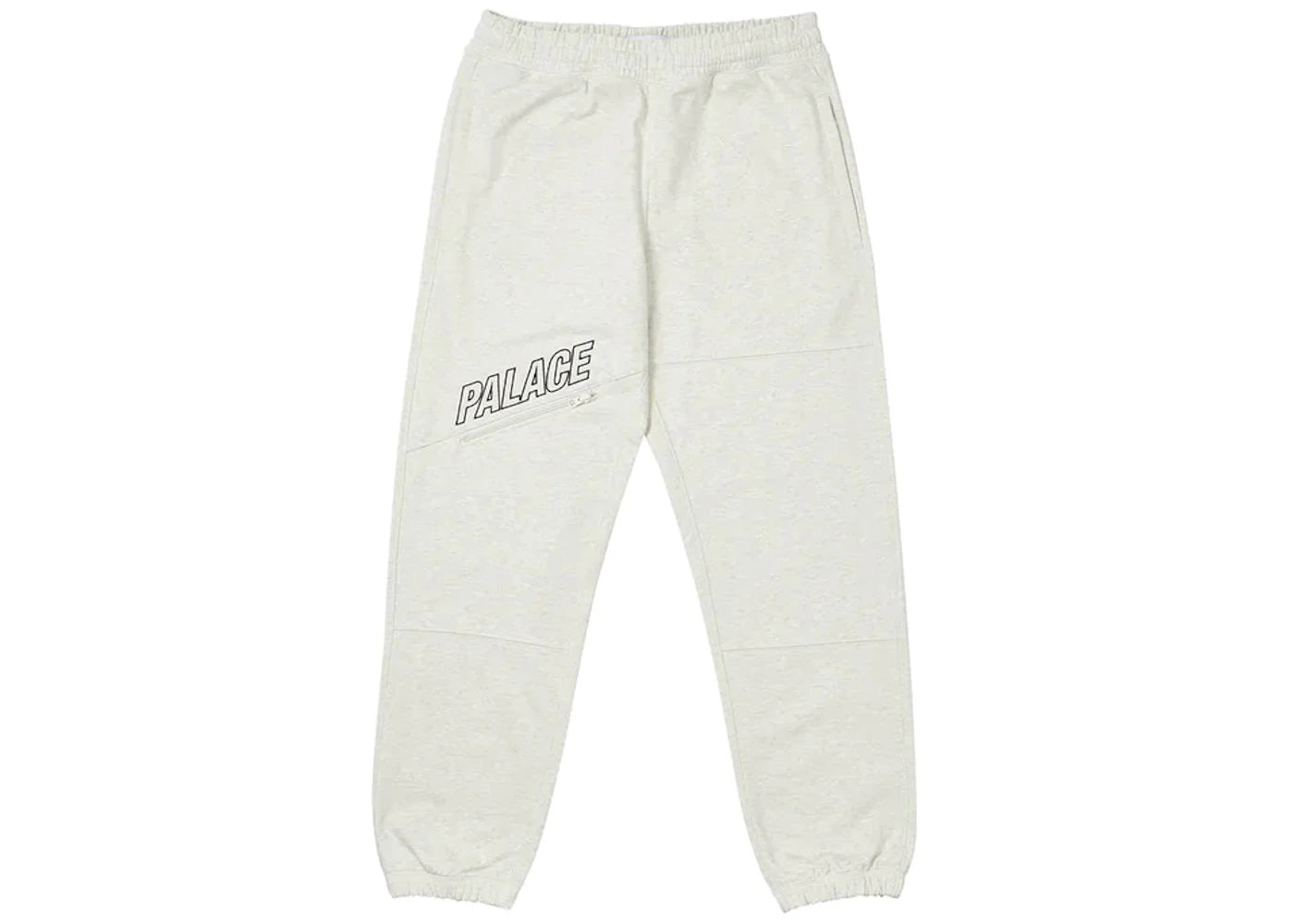 Palace Slant Zip Joggers Light Grey Marl