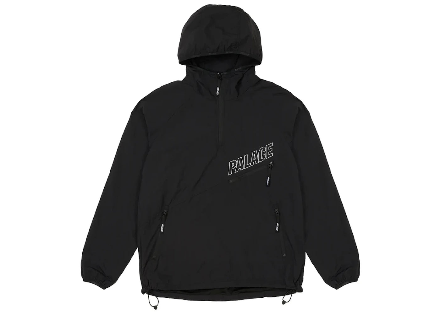 Palace Slant Zip Shell Jacket Black