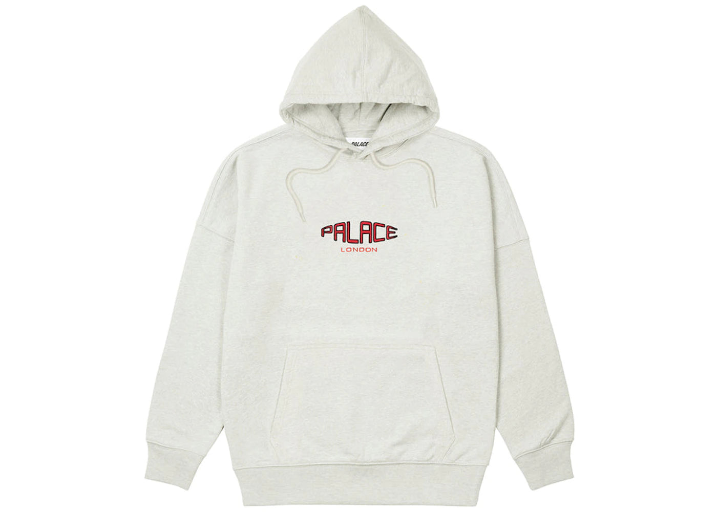 Palace Spaced Logo Drop Shoulder Hood Grey Marl