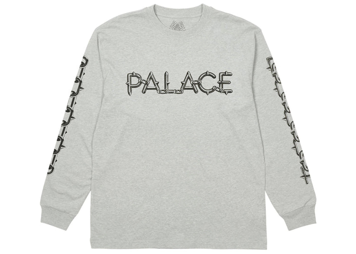 Palace Spike L/S Tee Grey Marl
