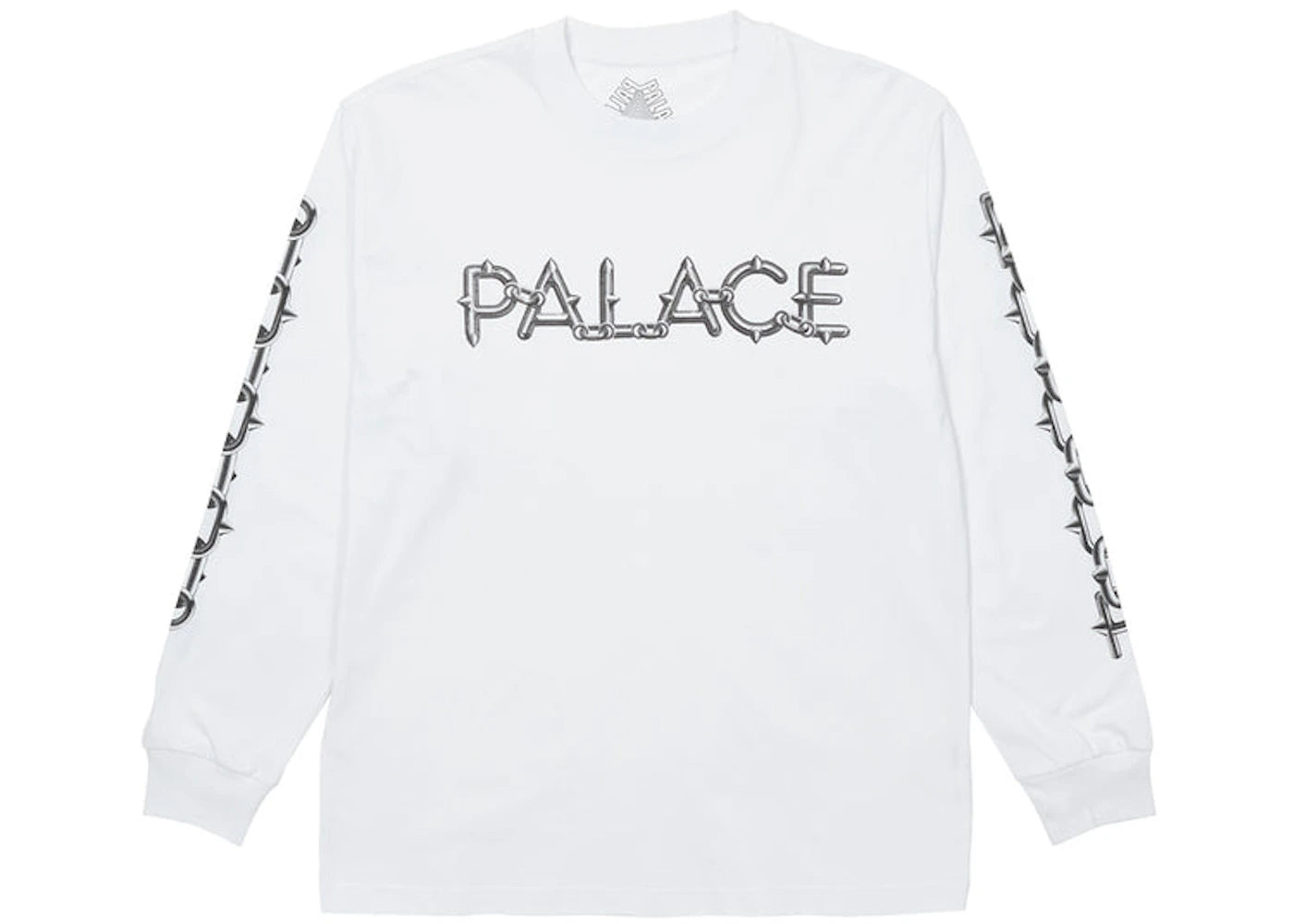 Palace Spike L/S Tee White