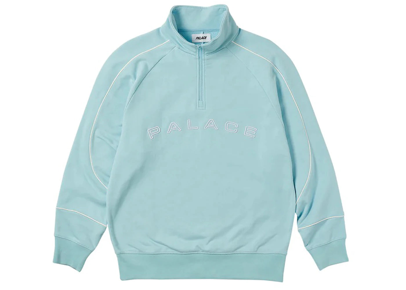 Palace Sport Piped 1/4 Zip Crystalised Blue