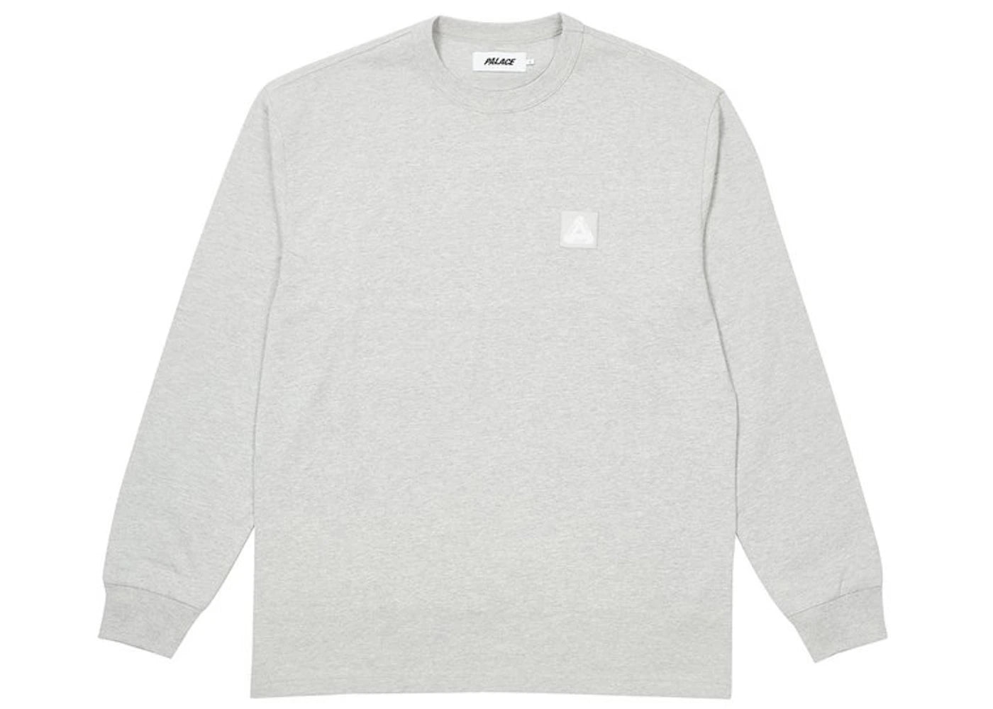 Palace Square Patch Longsleeve Grey Marl