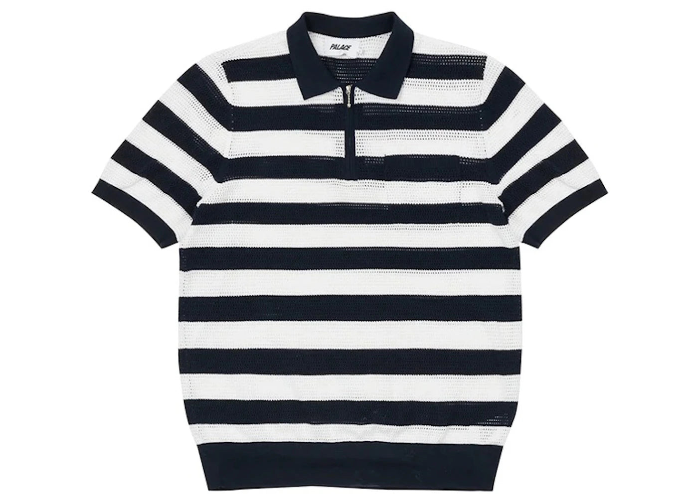 Palace Stripe Mesh Polo Navy/White