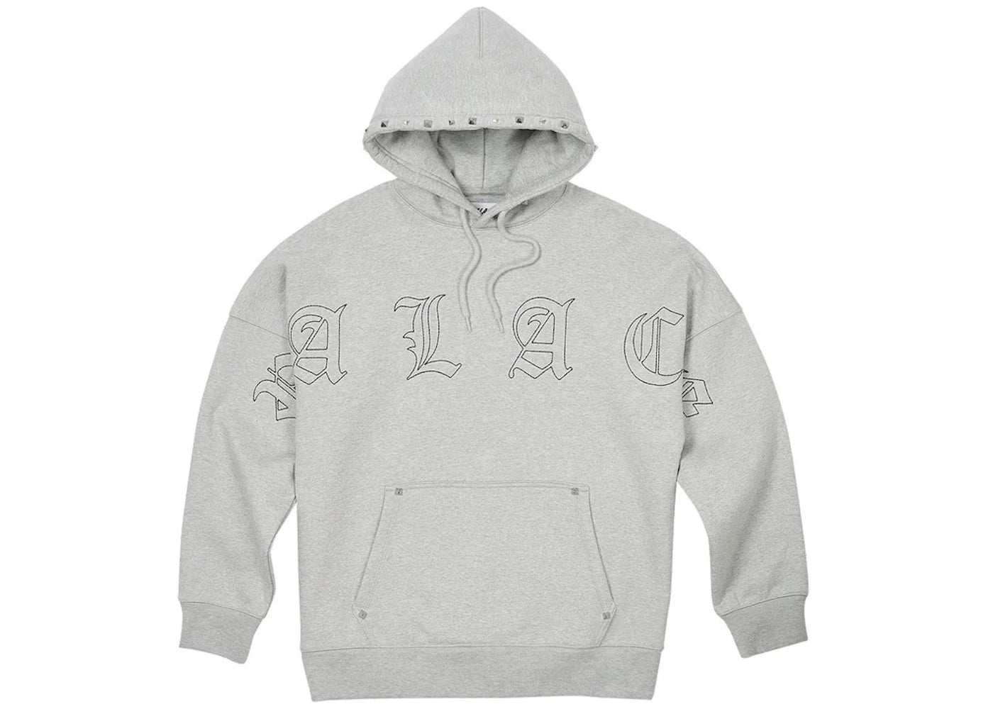 Palace Stud Hood Grey Marl