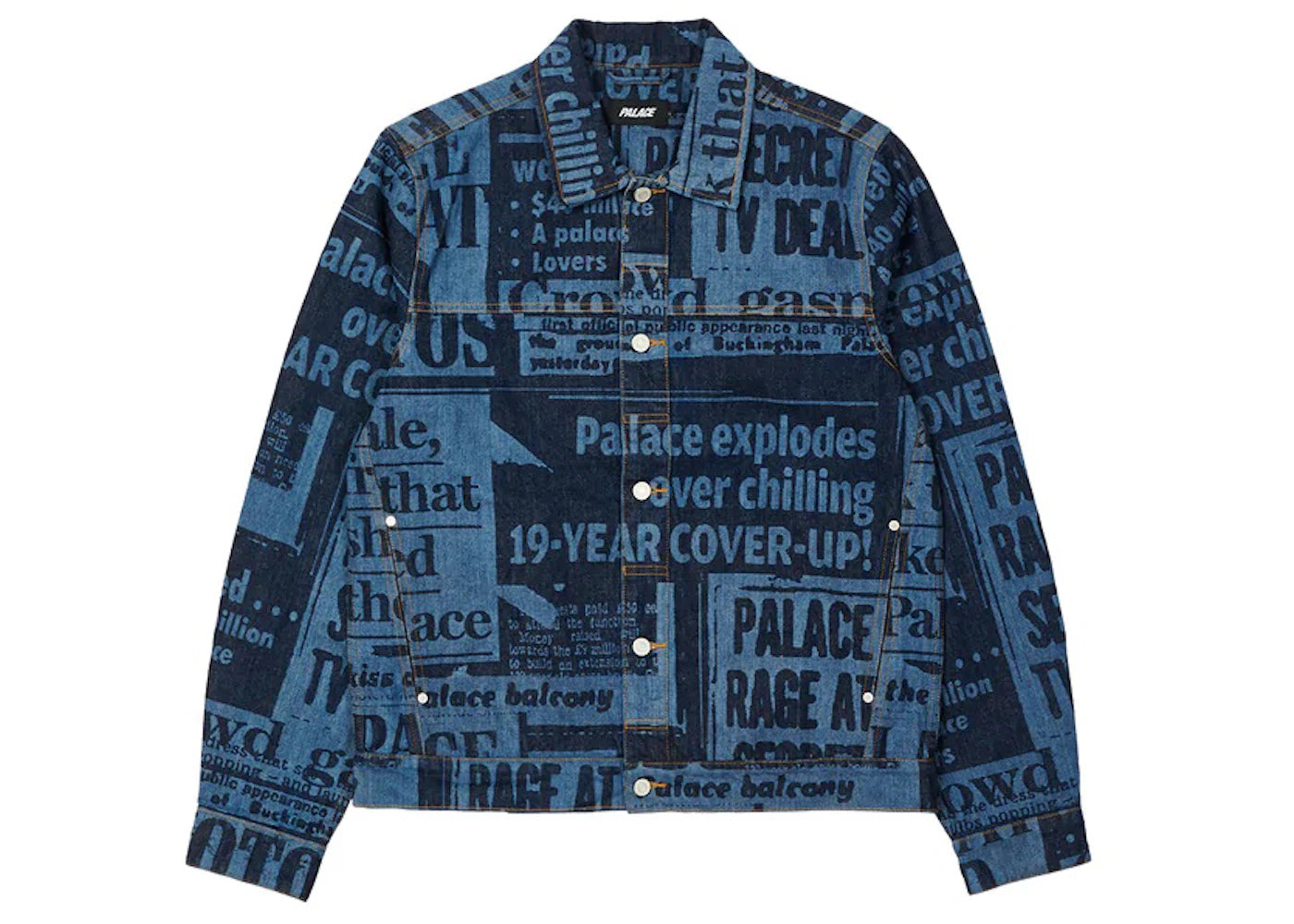 Palace Tabloid Denim Jacket Blue