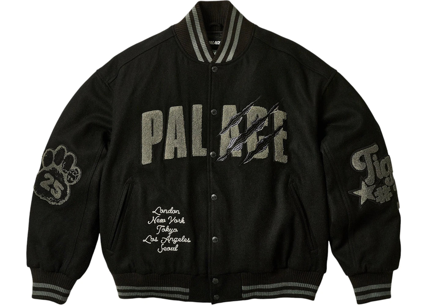 Palace Tora Tora Varsity Jacket Black