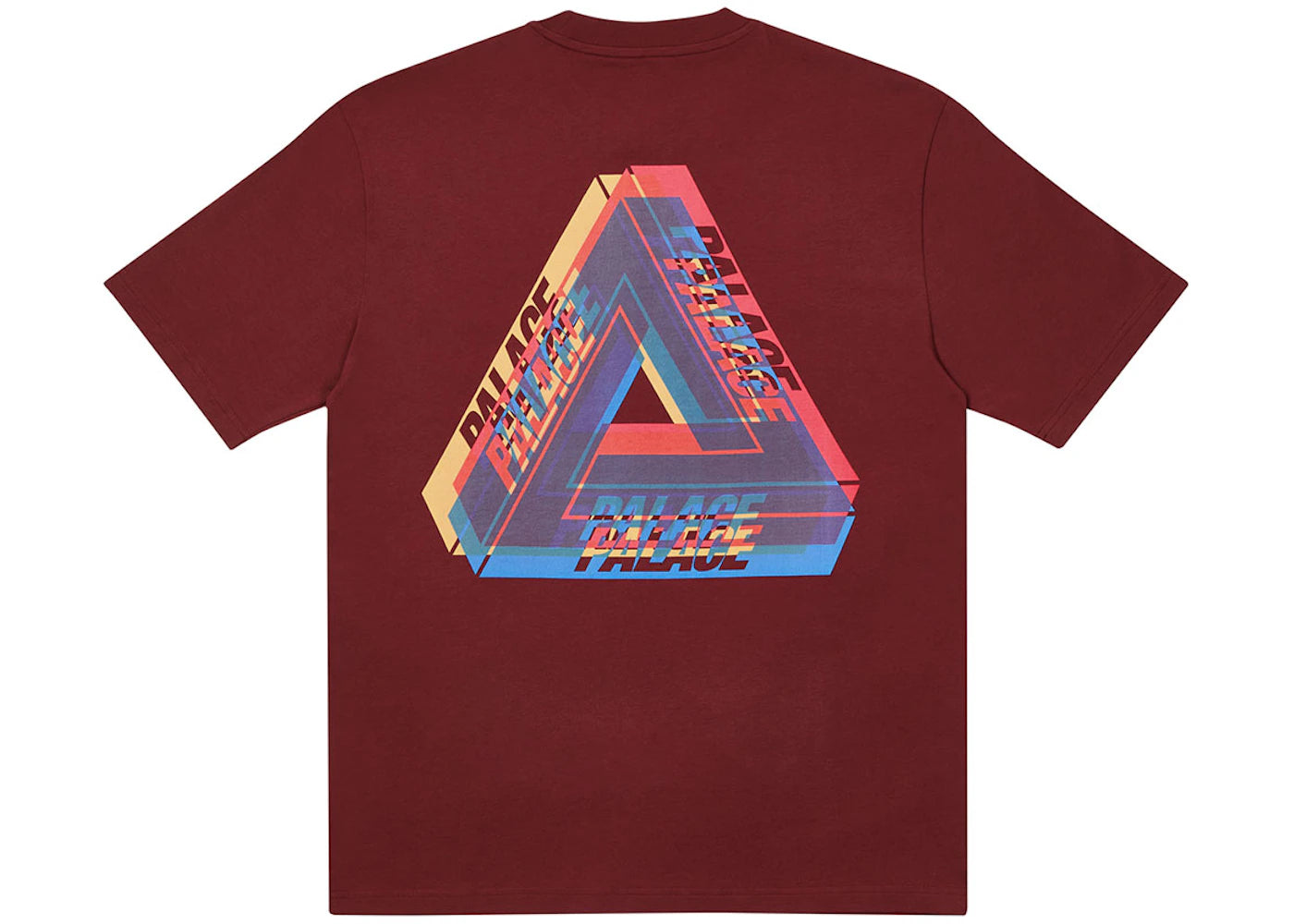 Palace Tri-Ferg Colour Blur T-shirt Burgundy