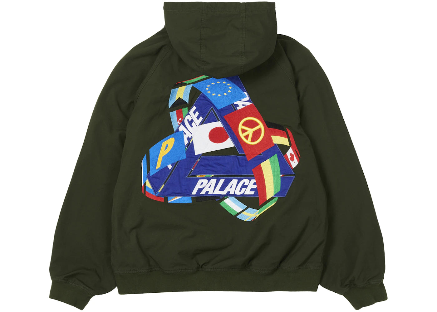 Palace Tri-Flag Hooded Jacket Olive