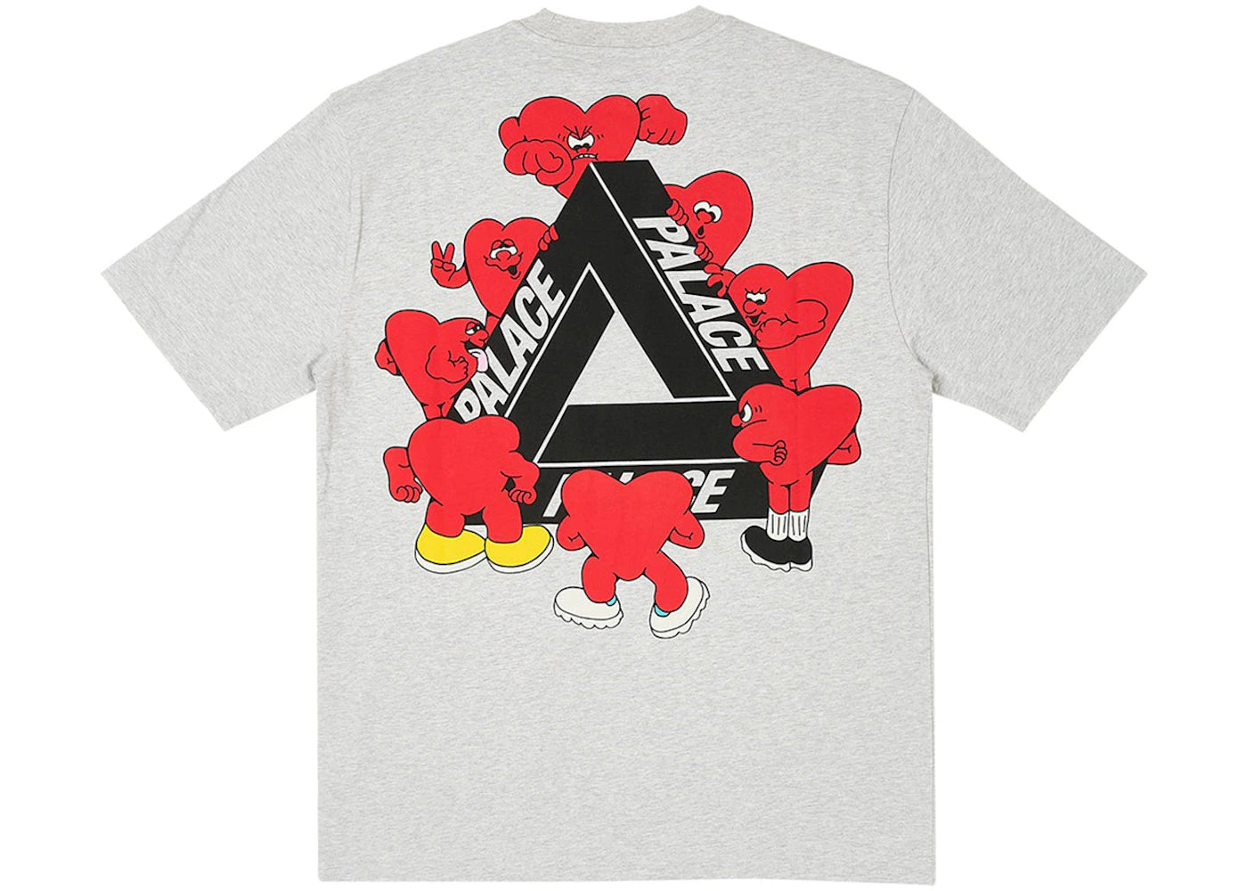 Palace Tri-Hearts T-shirt Grey Marl