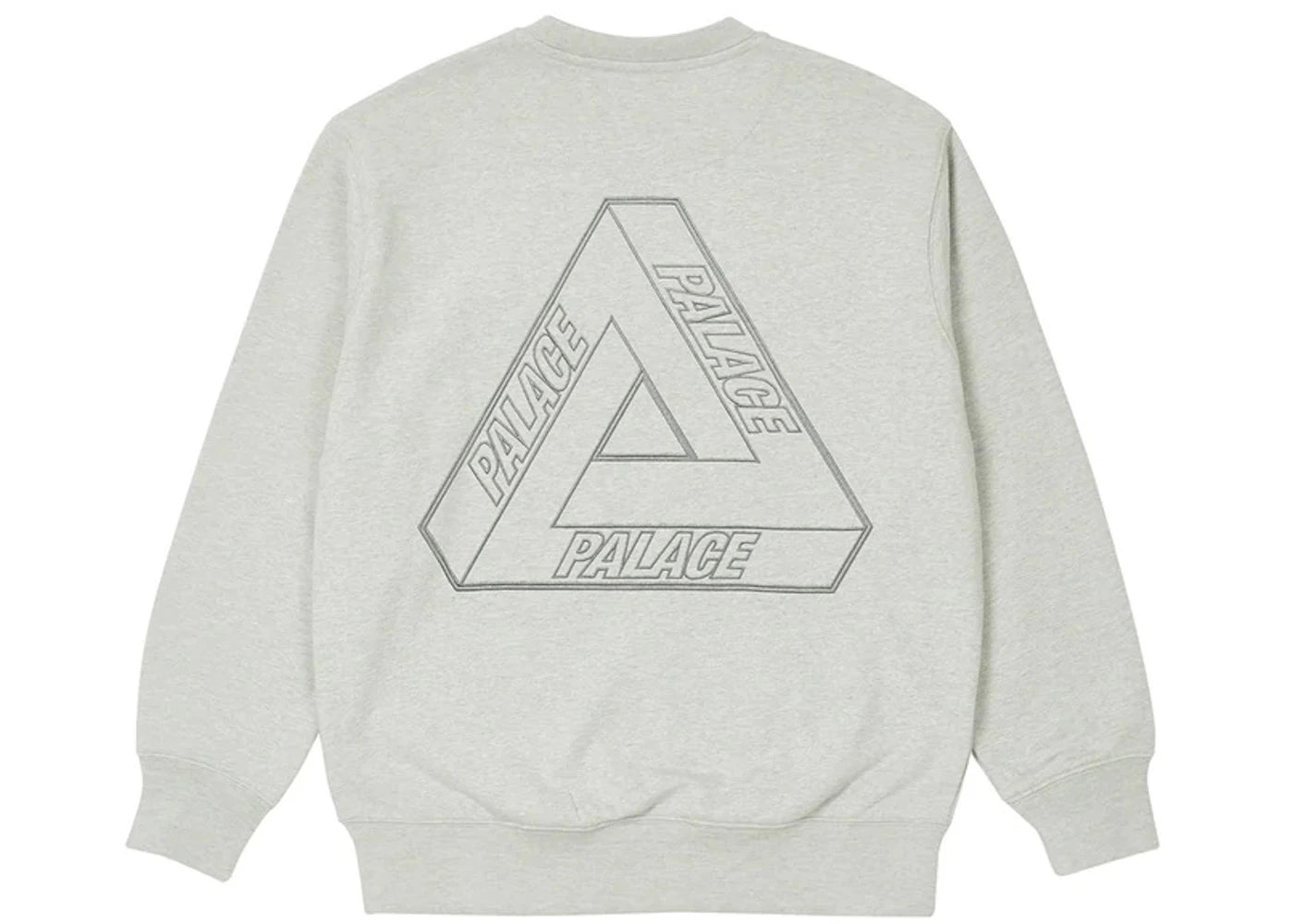 Palace Tri-Stitch Crew Light Grey Marl