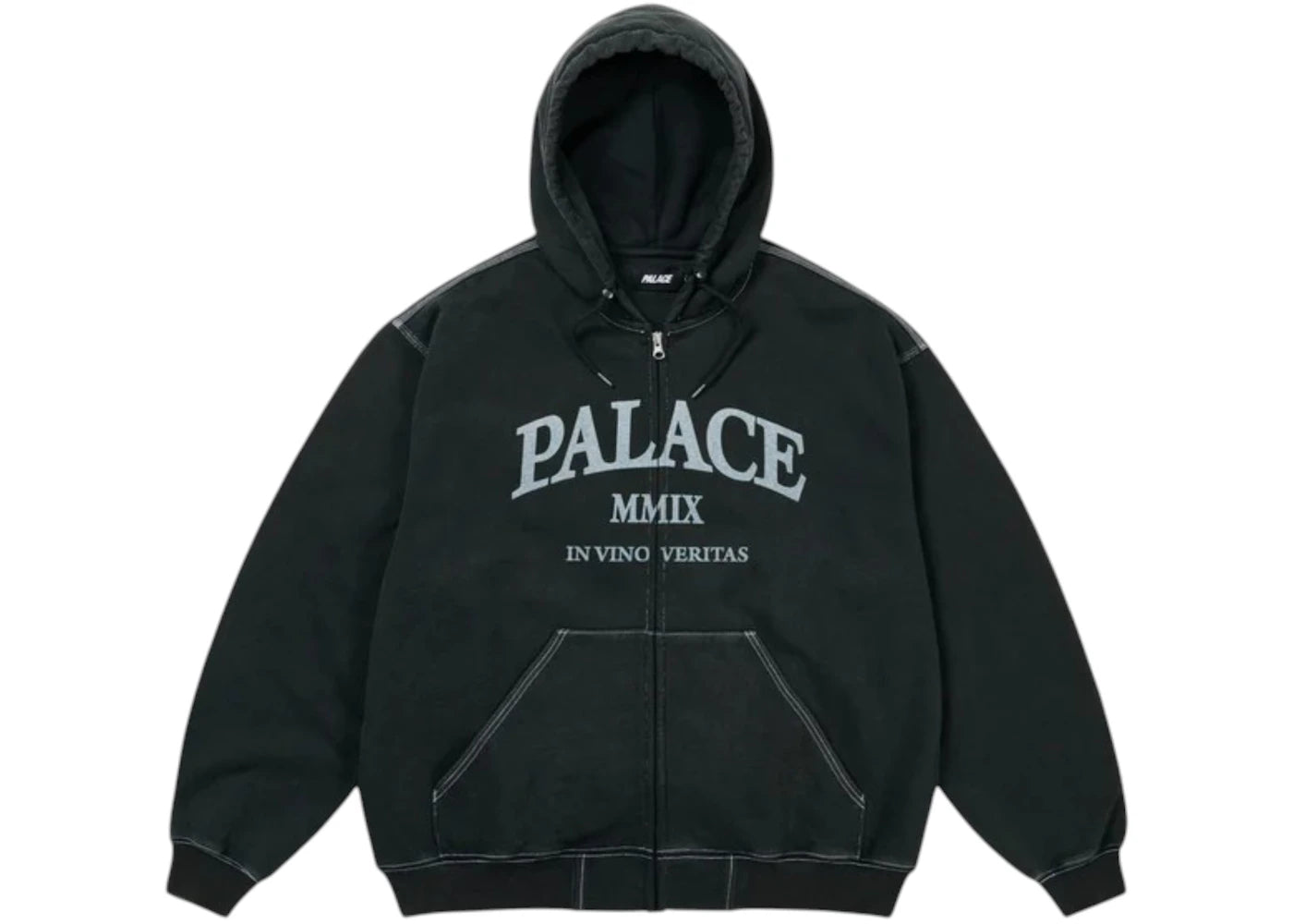 Palace Triple Stitch Veritas Zip Hood Black