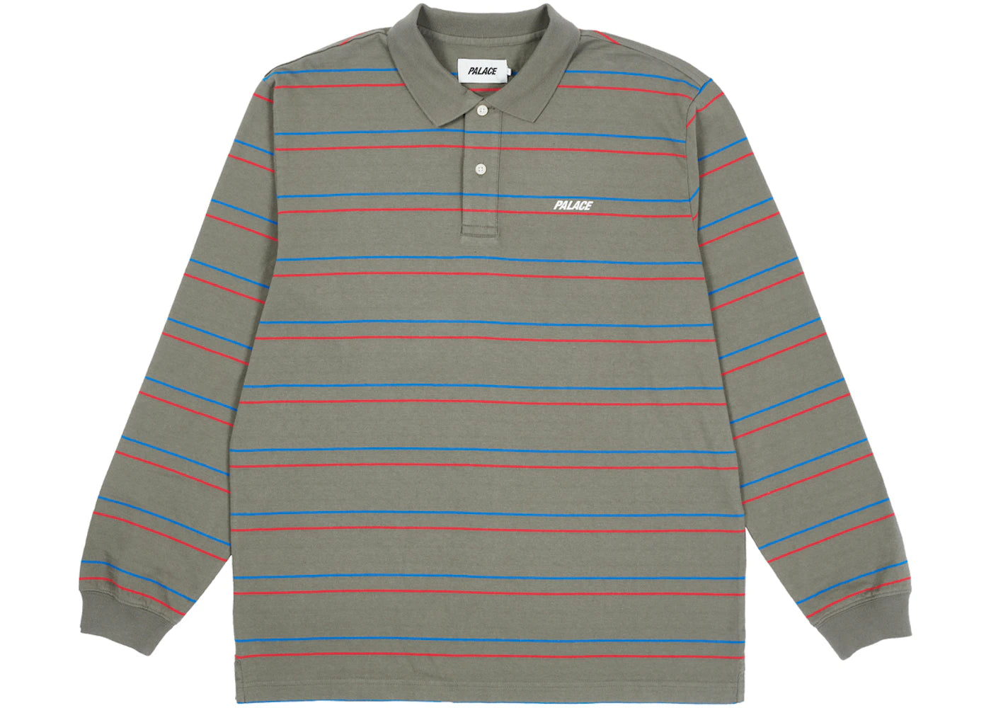 Palace Underline Longsleeve Polo Olive