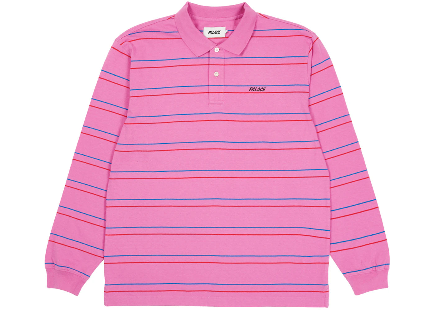 Palace Underline Longsleeve Polo Pink