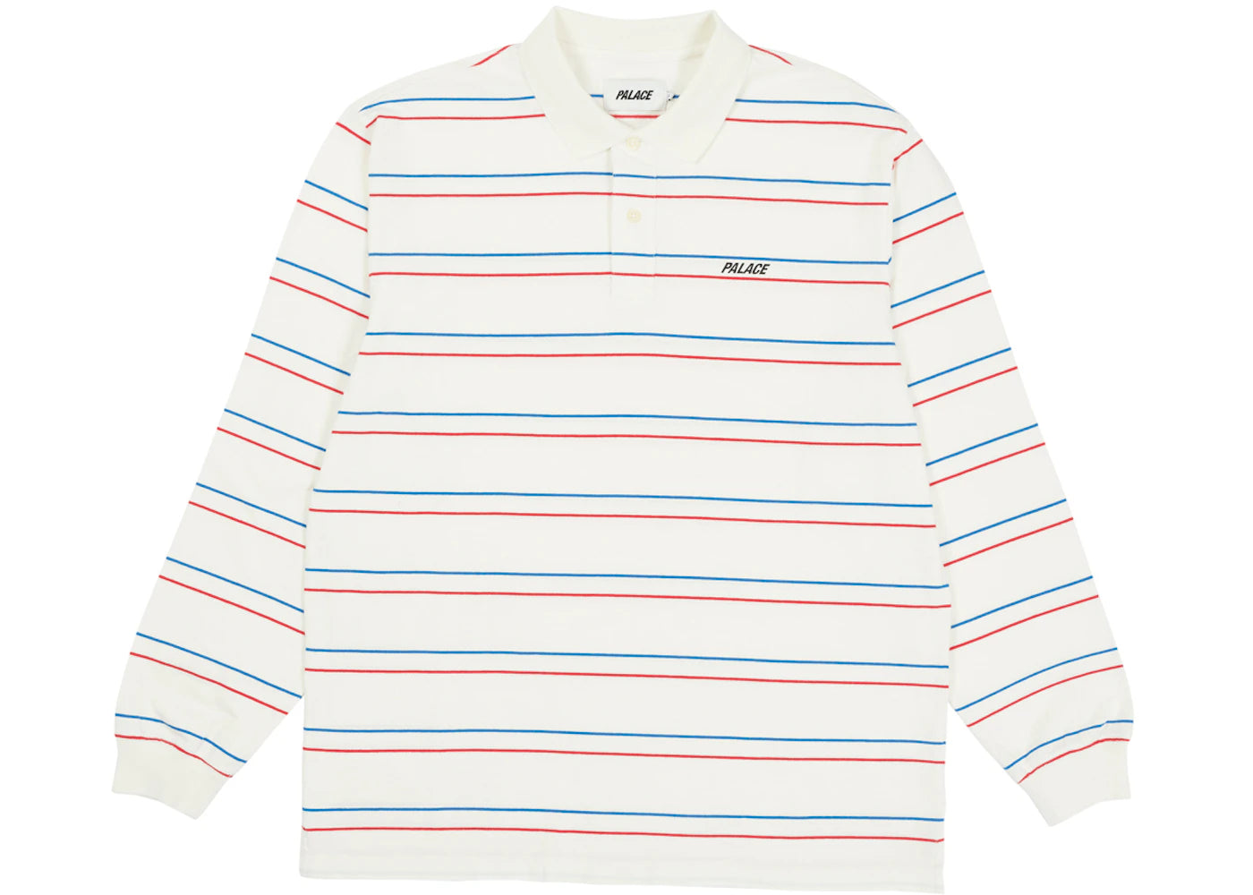 Palace Underline Longsleeve Polo White
