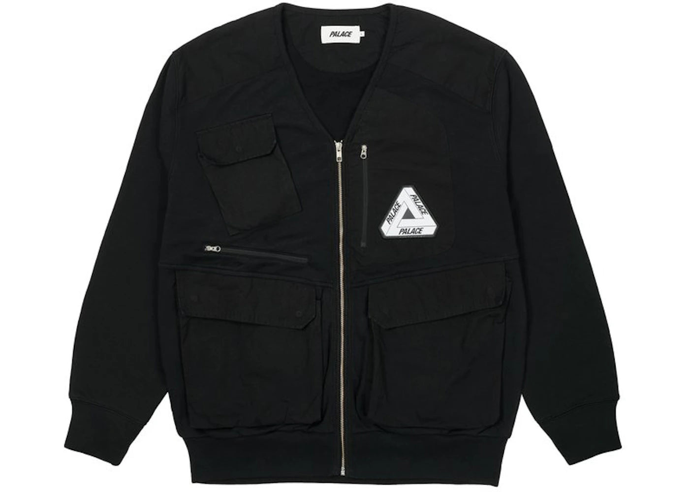 Palace Utility Zip Front Panel Sweat Black