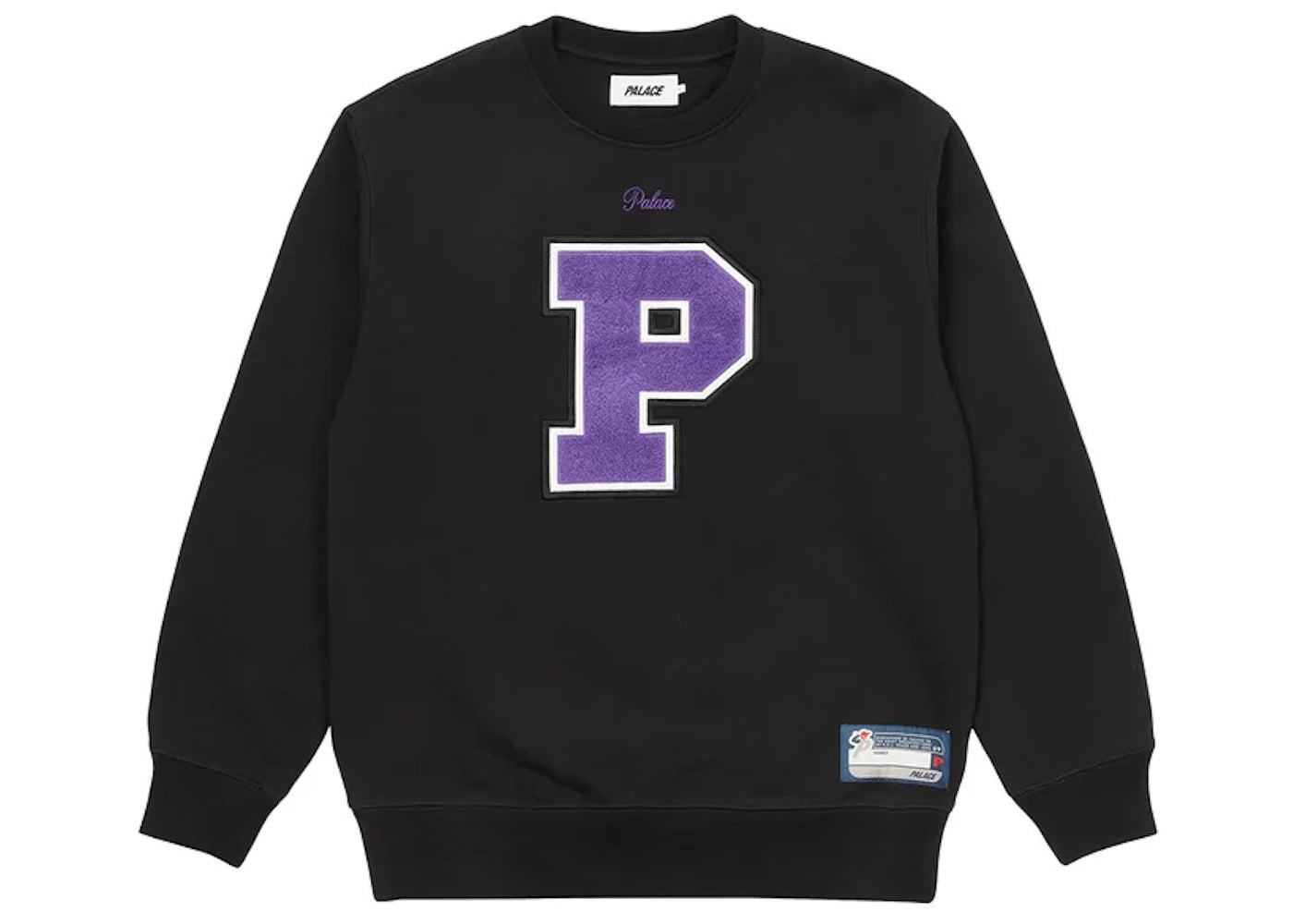 Palace Varsity Applique Crew Black