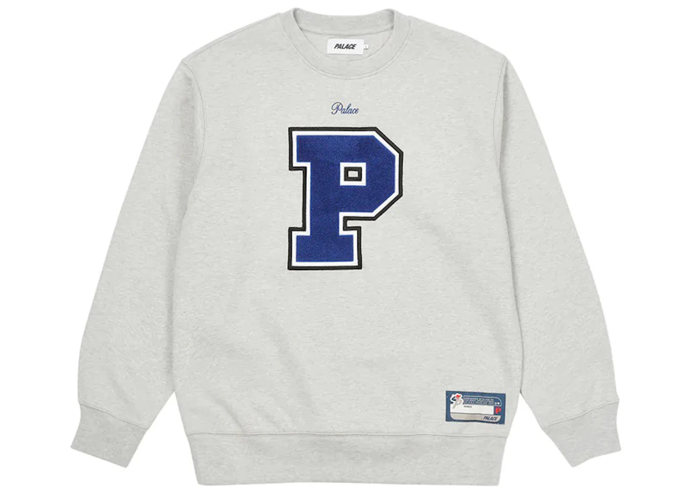 Palace Varsity Applique Crew Grey Marl