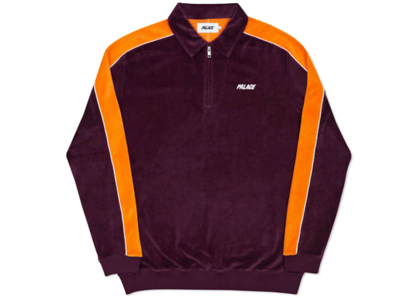 Palace Velour Half Zip Dark Purple/Orange
