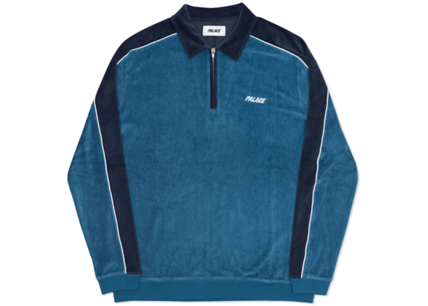Palace Velour Half Zip Grey/Black