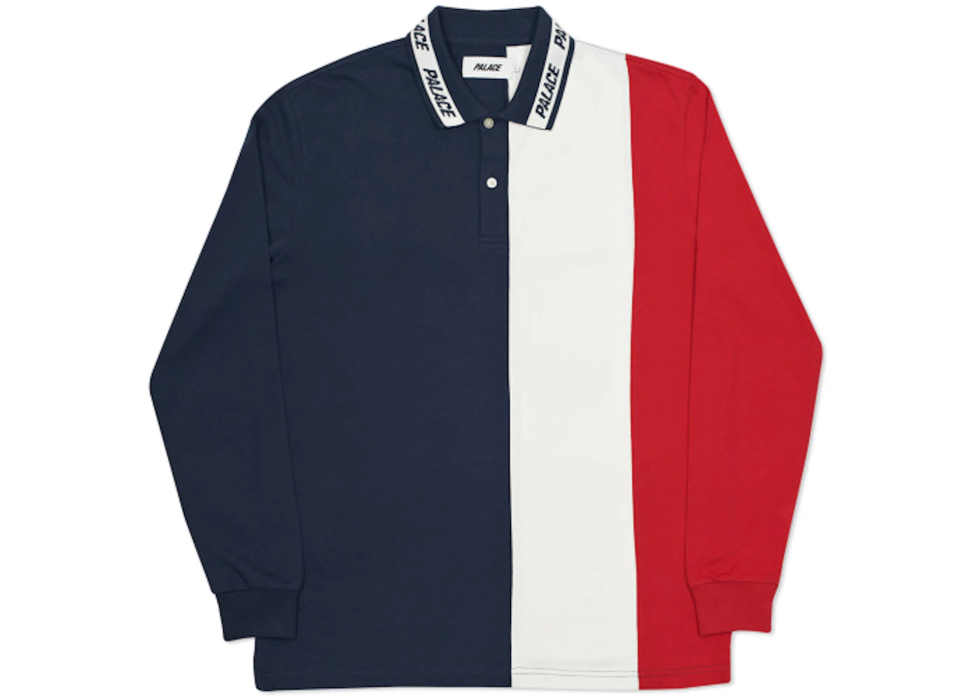 Palace Vertical Tri Stripe L/S Polo Navy/White/Red