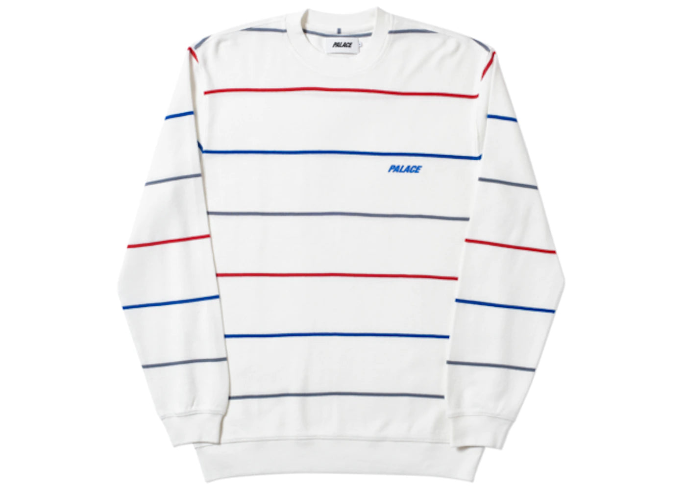 Palace Waffler Stripe Crew White