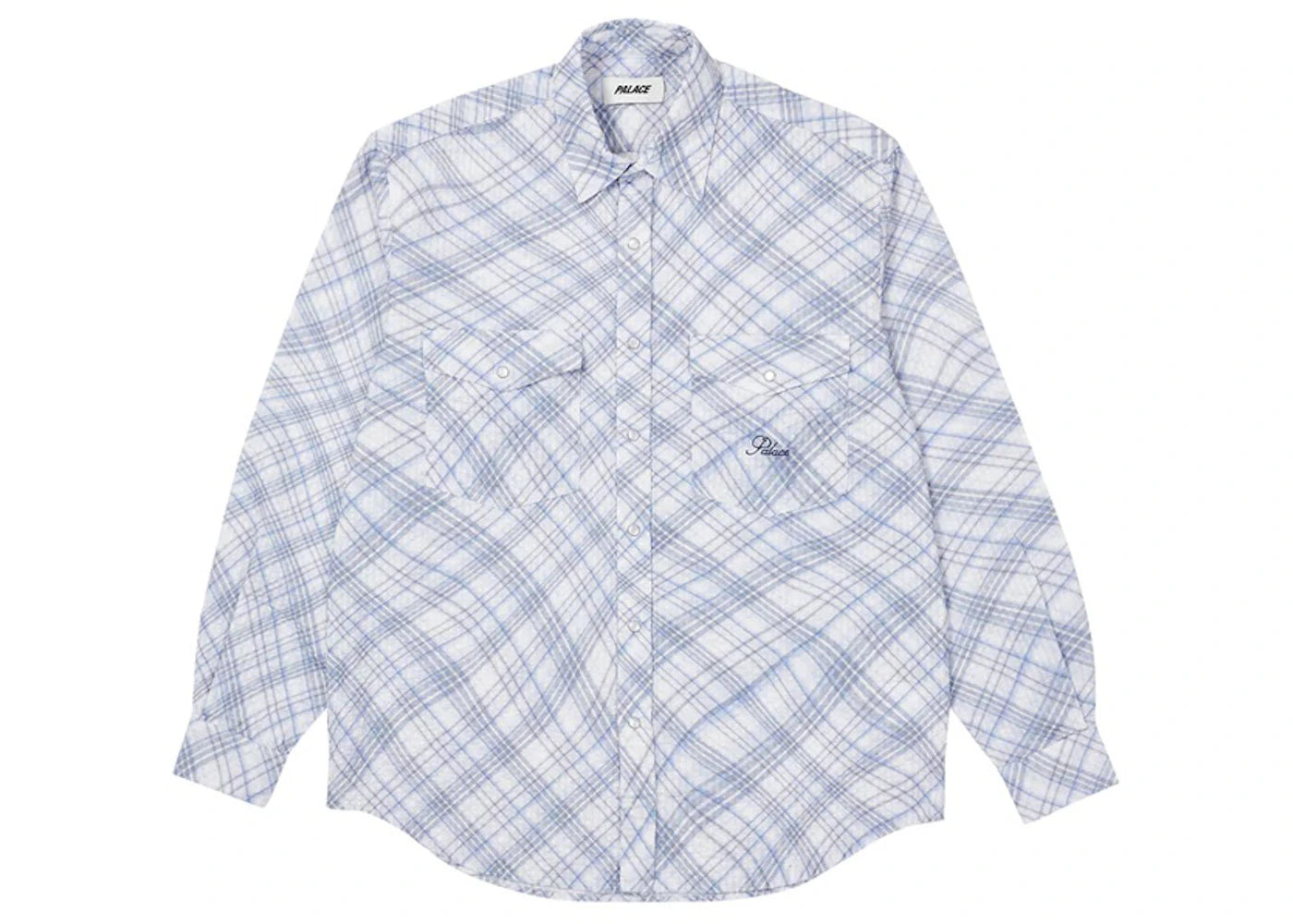 Palace Warp Check Shirt Blue