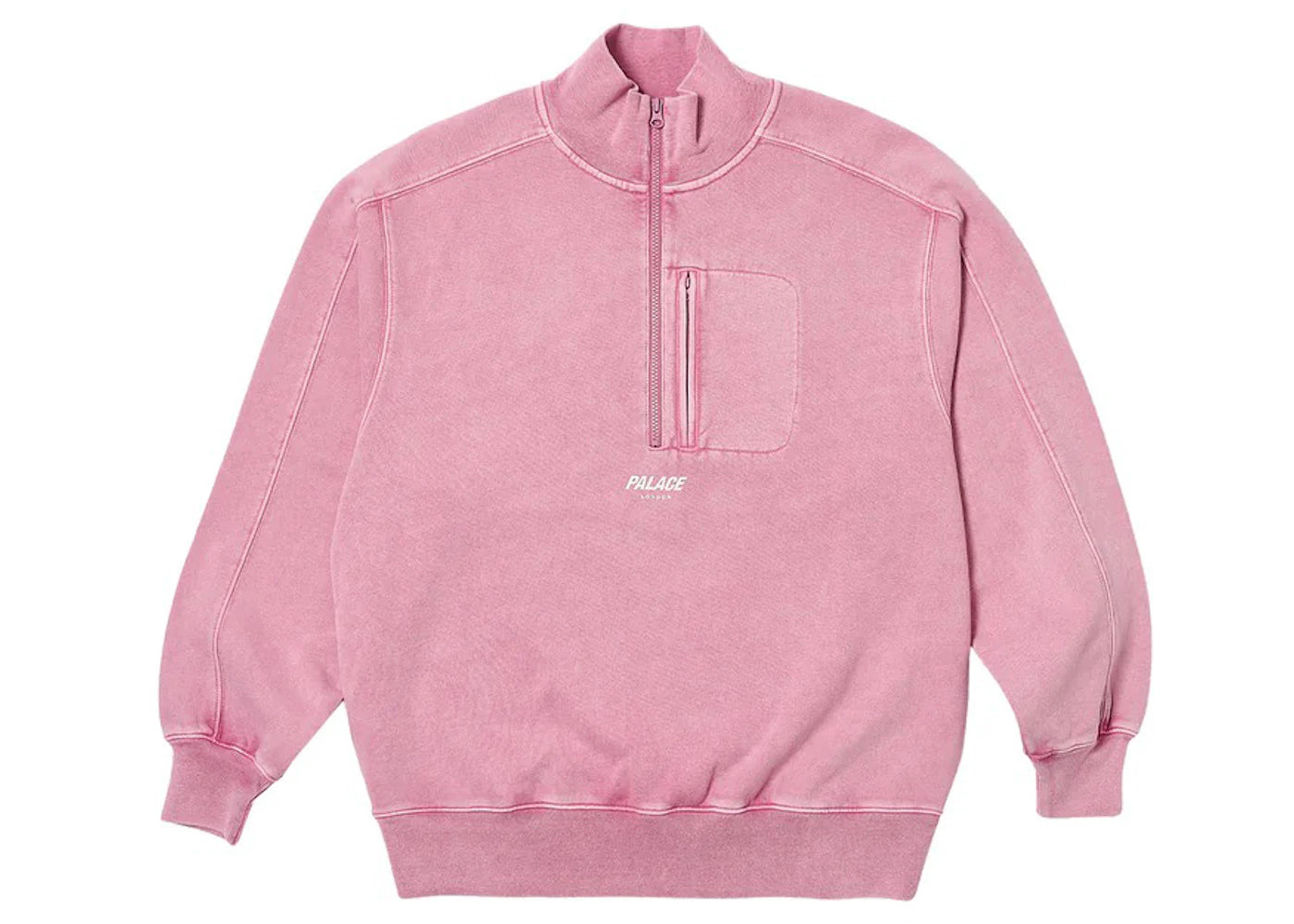 Palace Washed Terry 1/2 Zip Funnel Ultra Mauve