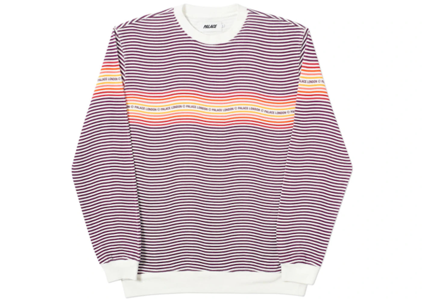 Palace Wavey Stripe Crew Burgundy