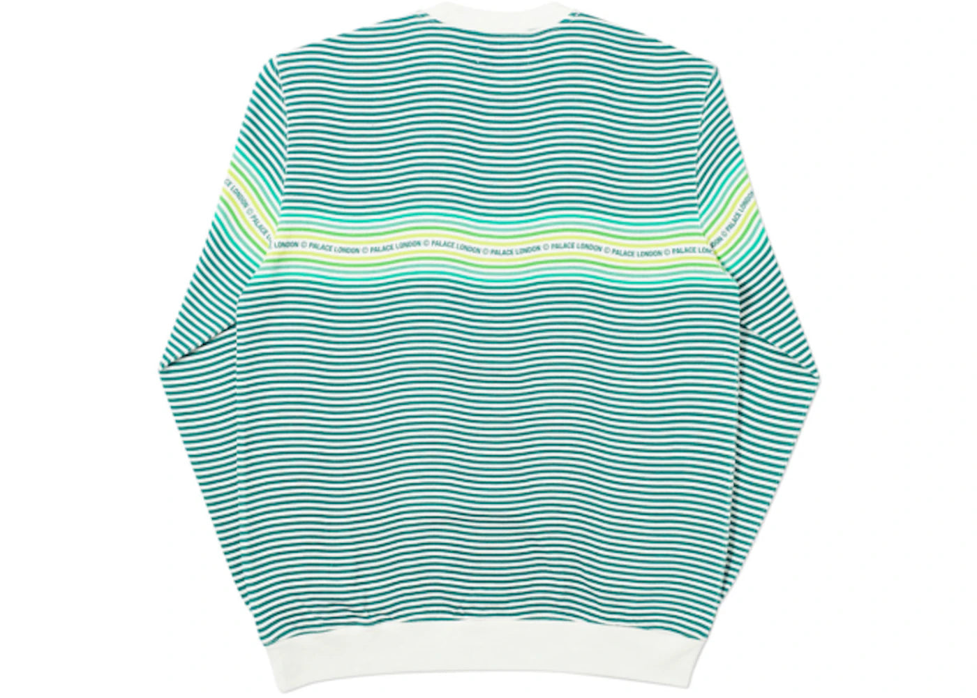 Palace Wavey Stripe Crew Green