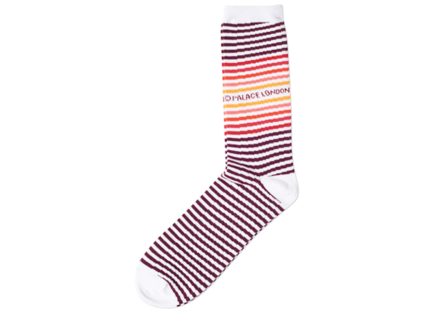 Palace Wavey Stripe Sock White/Red