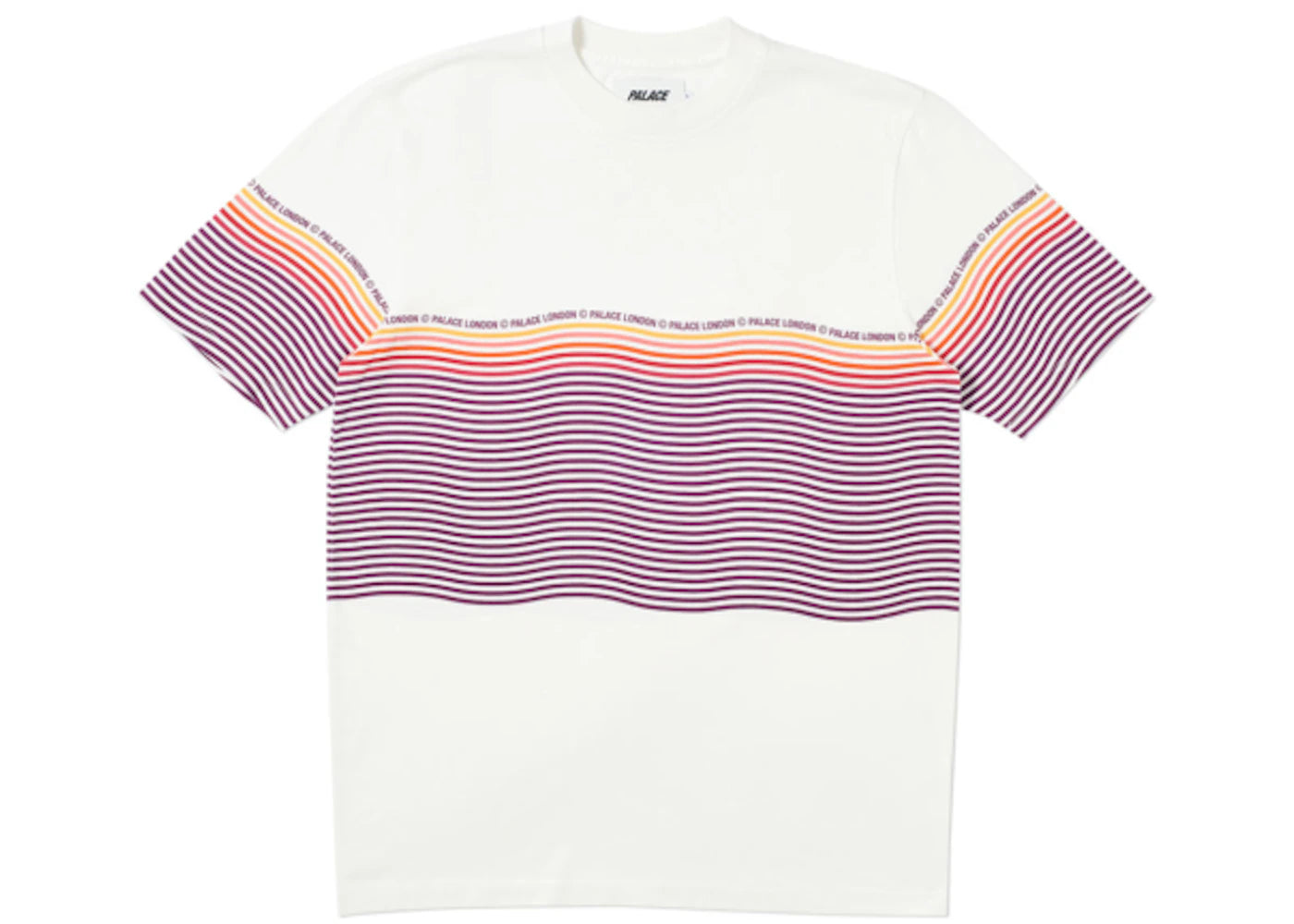 Palace Wavey Stripe T-Shirt Orange/White