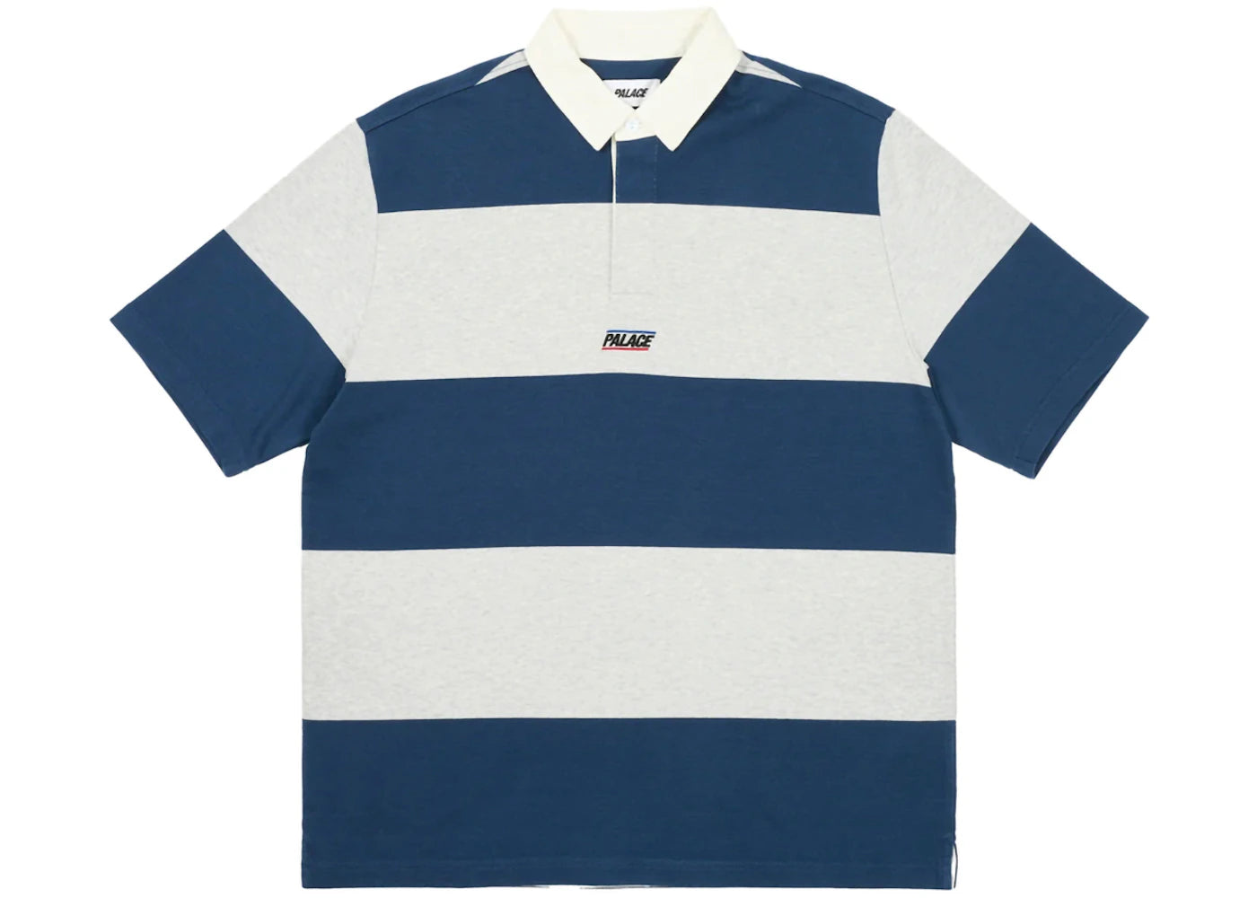 Palace Wide Rugby Polo Grey Marl/Navy