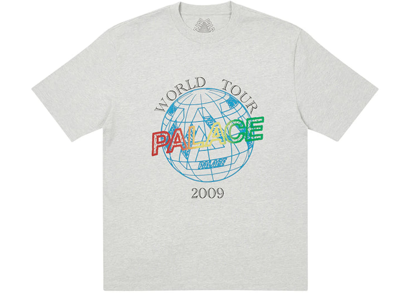 Palace World Tour T-shirt Grey Marl