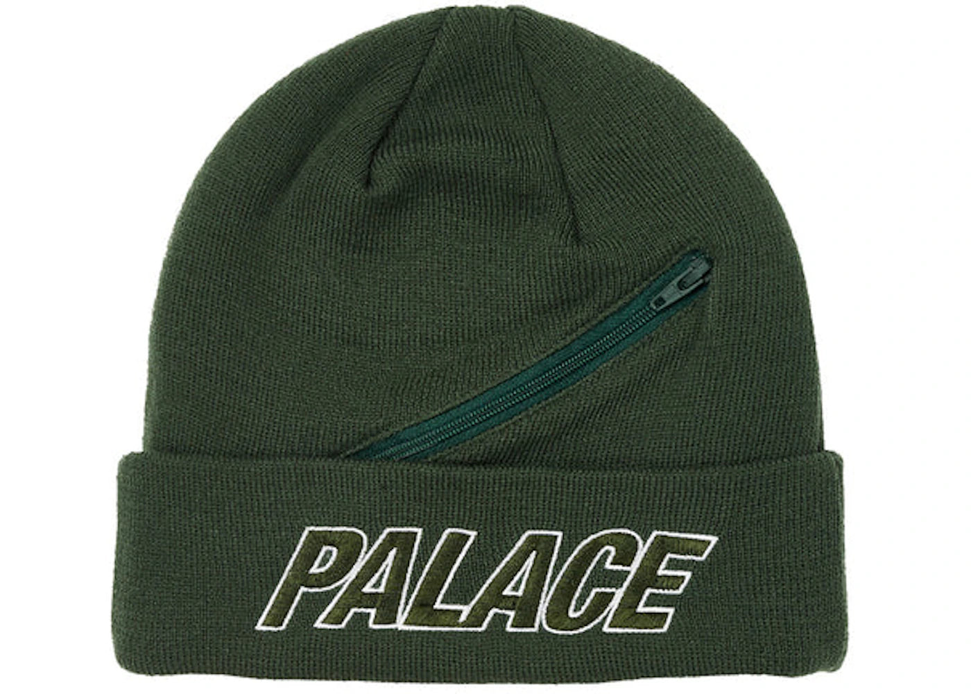 Palace Zip Pocket Beanie Green